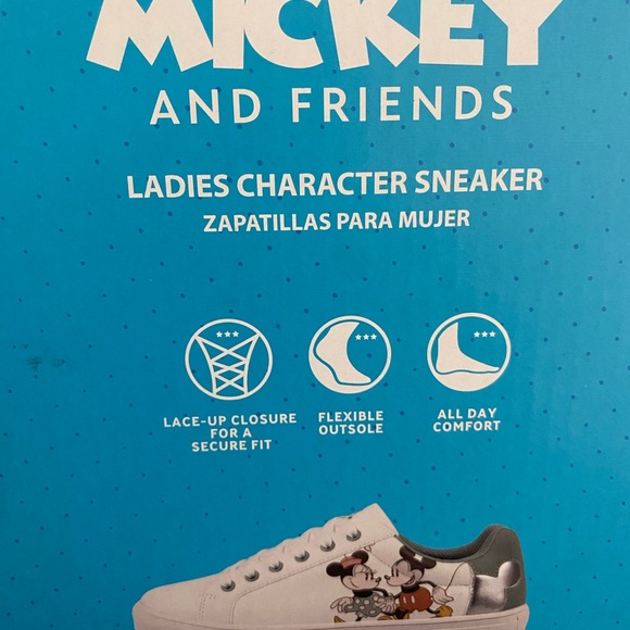 Disney Ladies Mickey and Minnie Court Sneaker NIB size 8 - Picture 7 of 7